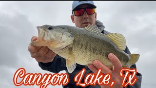 Bass fishing Canyon Lake , Tx with Berkeley, swim baits.