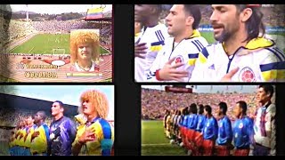 Leyendas de Colombia cantando el himno