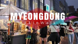 Myeongdong on a rainy night | 韓国ソウル明洞 | 명동 | Seoul Travel | 서울 | Korea | 4K Video