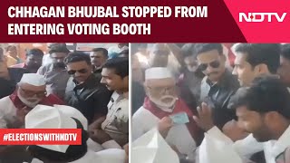 Maharashtra Polls | Workers Of Sharad Pawar's NCP Stop Chhagan Bhujbal From Entering Voting Booth