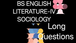 SOC-211||Punjab University||BS ENGLISH||4TH SEMESTER||SOCIOLOGY||PAST PAPERS||