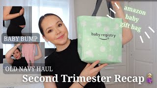 Second trimester pregnancy update | symptoms, amazon baby gift bag, old navy haul🤍🍼