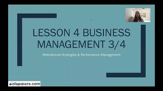 VCE Business Managment 3/4 LESSON 4