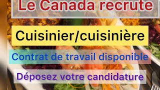 #comment trouver un offre d emploi de cuisinier à partir de ce site officiel