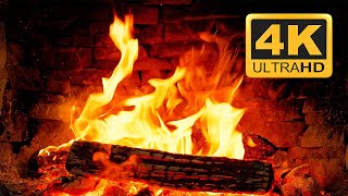 Cozy Home with Warm Fireplace Burning 🔥Relaxing Fireplace 4K UHD & Crackling Fire Sounds 3 Hours