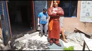 swami vivekananda statue colour painting techniques # FRP sculpture techniques