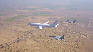 Cockpit view of Varuna formation comprising 1 P8i ac with 2 MiG-29K on Rajpath | Republic Day 2022