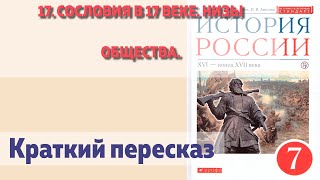 17. Сословия в 17 веке. Низы общества. Андреев. Краткий пересказ.