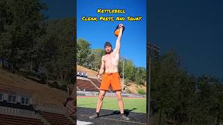 Kettlebell Clean, Press, and Rack Squat Outdoors at the Field