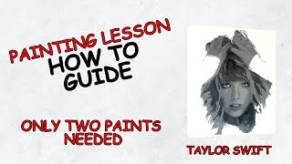 Taylor Swift acrylic painting lesson. pop art style, step by step how to guide and tutorial