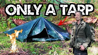 Wild Camping in The UK Alone With A Cheap Tarp. (NO TENT)