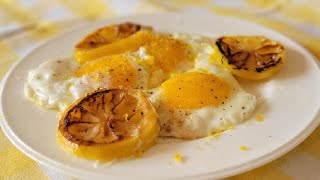 Cream Fried Eggs with Lemon and Capers