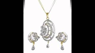 Buy Online Vatika American Diamond Pendant Set Jewellery