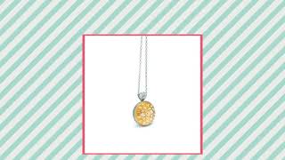 Round shape amber pendant in silver frame, choose Your favourite colour of amber: orange, lemon, ...