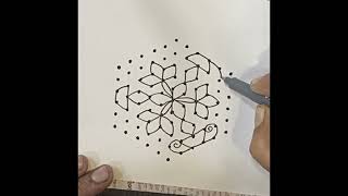 11*6 dots easy beautiful simple flowers rangoli designs అందమైన పూల ముగ్గు 🌷☘️🌸