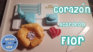 Mini Corazón en Acordeón y Flor | Mini Alphabet Punch Board