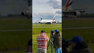 EMIRATES A380 TAKEOFF POLDERBAAN 🛫 #aviation #planespotting  #plane #airport #Schipholspotting