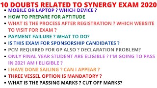 10 DOUBTS RELATED SYNERGY EXAM 2020 | LET'S CLEAR ONE BY ONE