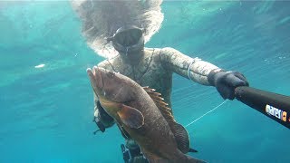 ΡΟΦΟΣ  ΣΕ ΡΗΧΟ ΜΟΝΟΠΕΤΡΟ! 😱 GROUPER IN SHALLOW WATER