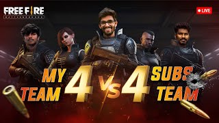 4vs4 WITH MY TEAM || FREE FIRE TELUGU FACE CAM LIVE 🎯ROAD TO 10K SUBS 🎯#NFG #4vs4