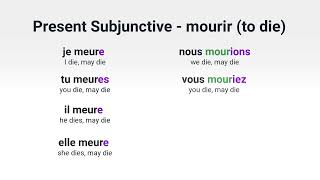 What Is the Present Subjunctive of 'mourir' ('to die') in French?