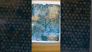 Gelli print using stencil + bubble wrap with payne's grey.  #shorts #mixedmedia