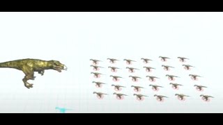 30 & 35 VELOCIRAPTOR vs 1 T-rex  Animal Revolt Battle Simulator