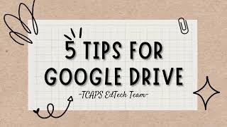 Five Tips for Google Drive