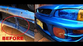 Radiator FRAME REPAIR, Trunk paint, and installing FenderFlare. Subaru Impreza 1998 – part 25