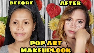 TRYING POP ART MAKEUPLOOK TO MY SISTER || All About TALA