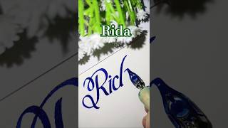 Beautiful name writing #shorts #rida #punjabi #love #song #viralvideo #study #pennepenne #nameart