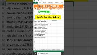 how to clean mess up data and separate in columns #shorts #excel #exceltips #exceltutorial #formula