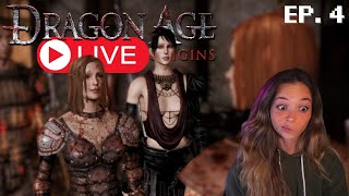 Guess We're Off To Save The World | Let's Play Dragon Age Origins Blind Ep.4 | 🔴LIVE🔴