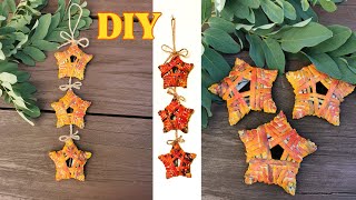 Jesienna Dekoracja, Gwiazdki Z Papierowej Wikliny, DIY Tutorial, Autumn Decoration