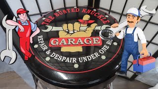 I Love This! The Busted Knuckle Garage Bar Stool Garage Stool  Review