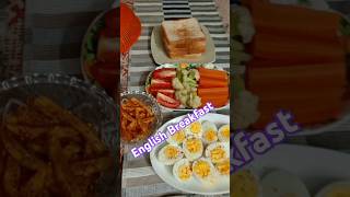 English Breakfast /sausage /bread/boiled carrots /cornflower /#breakfastmenue #viralvideoシ