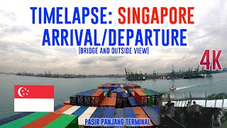 Timelapse: Singapore - Arrival/Departure Pasir Panjang Terminal (Bridge and Outside View)