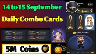 14to15 September Hamster kombat Combo Cards || Today Hamster cards