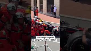 The wrecked RedBull🫣 #f1 #formula1 #maxverstappen #sergioperez #monacograndprix #shorts