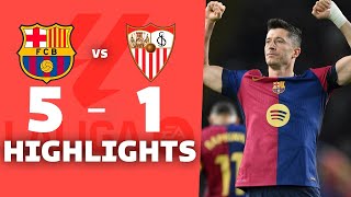 BARÇA 5-1 SEVILLA | GOLEADA MAGNÍFICA DEL BARCELONA DOBLETE DE LEWANDOWSKI y GOLAZO DE PEDRI