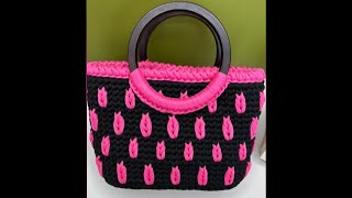 Wheat ears crochet bag tutorial，Free pattern for sharing.