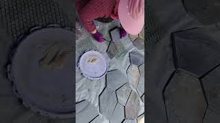 Culture stone loose stone paving stone ice crack project