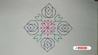 15*1 dots rangoli | pulli kolam | 15 chukkala muggulu | easy friday rangoli | 15 dots chukki rangoli