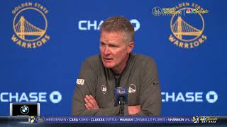 Steve Kerr Postgame Interview | Golden State Warriors lose to New York Knicks 119-112