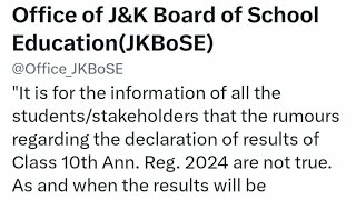 Class 10th Results Will Be Made Available on Official Website Shortly:JKBOSE