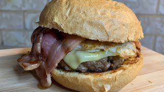 FamilyQ burgers on the plate.