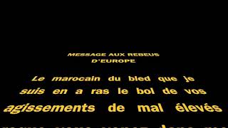 MESSAGE AUX RACAILLES QUI VEULENT SE RENDRE AU MAROC