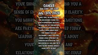 July 18th, 2024 #cancerhoroscope #dailyhoroscope  #dailyastrologyhoroscope #zodiac  #zodiacuniverse