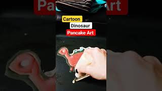 Cartoon Dinosaur Pancake Art #shorts