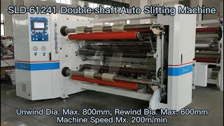 FR-61241 Double Shafts Slitting Rewinding Machine. Slit & rewind BOPP, PET, PVC, etc. Various Films